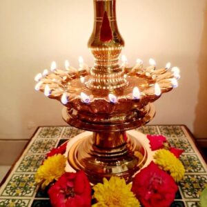 Traditional Brass Panch Aarti Diya
